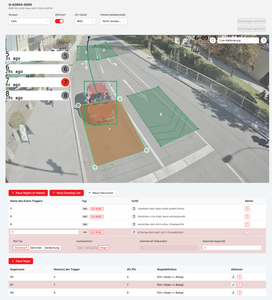 Lokale Gerätekonfiguration im Service Interface