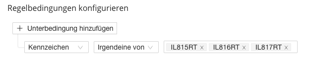 Regelbedingung mit mehreren Kennzeichen